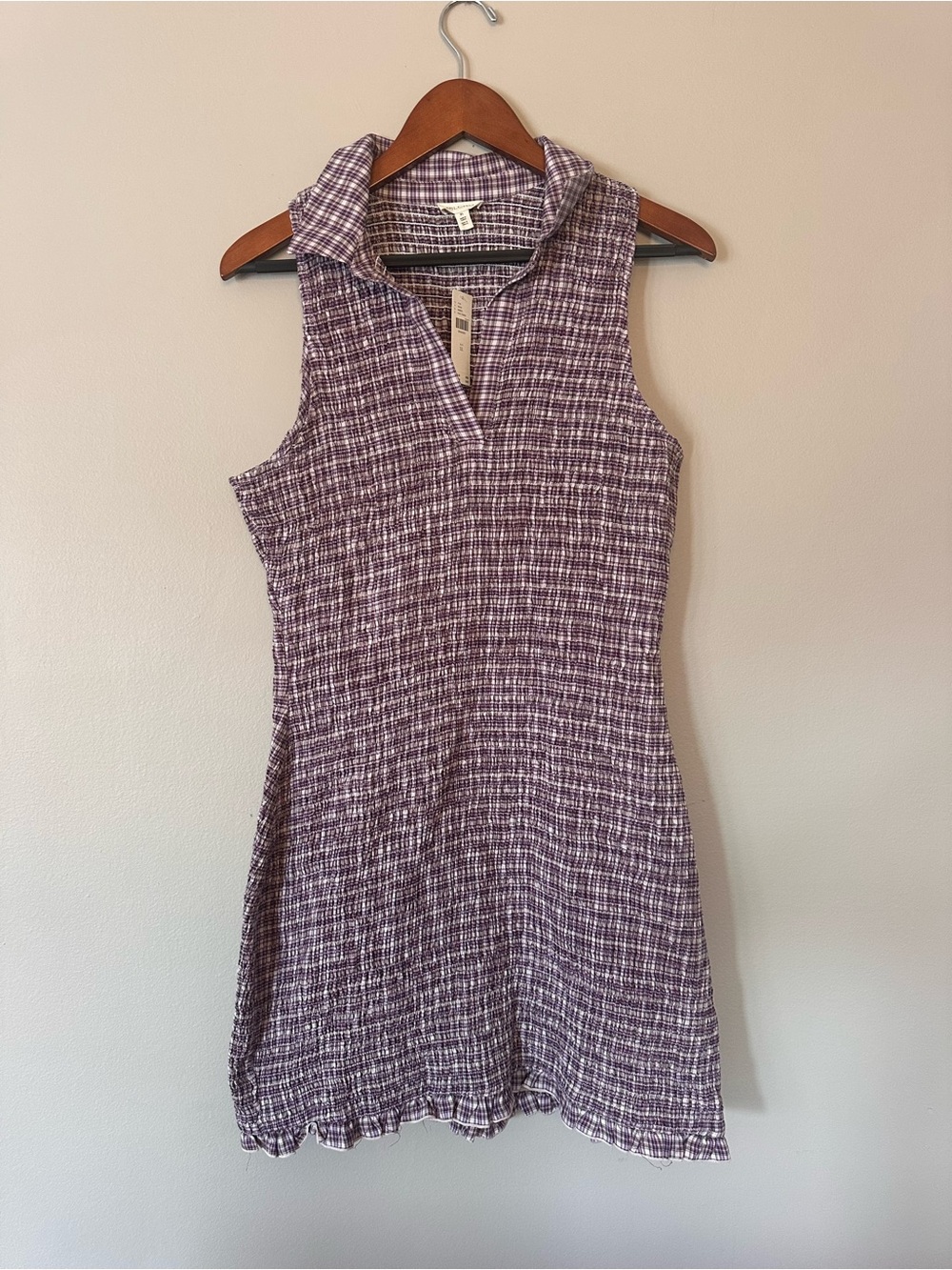 Pilcro NWT Purple Tweed Polo-Style Mini Dress